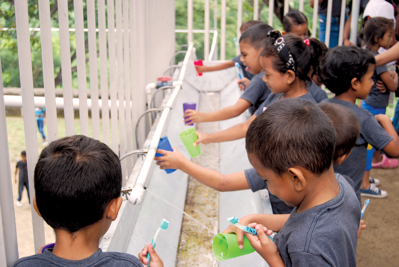 children accessing clean water